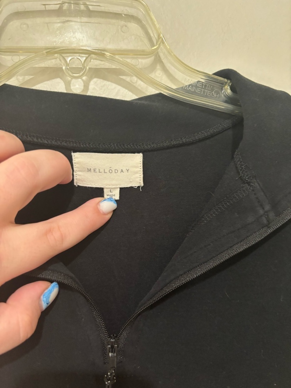 Women’s Black Half-Zip Pullover Sweater - Picture 3 of 5